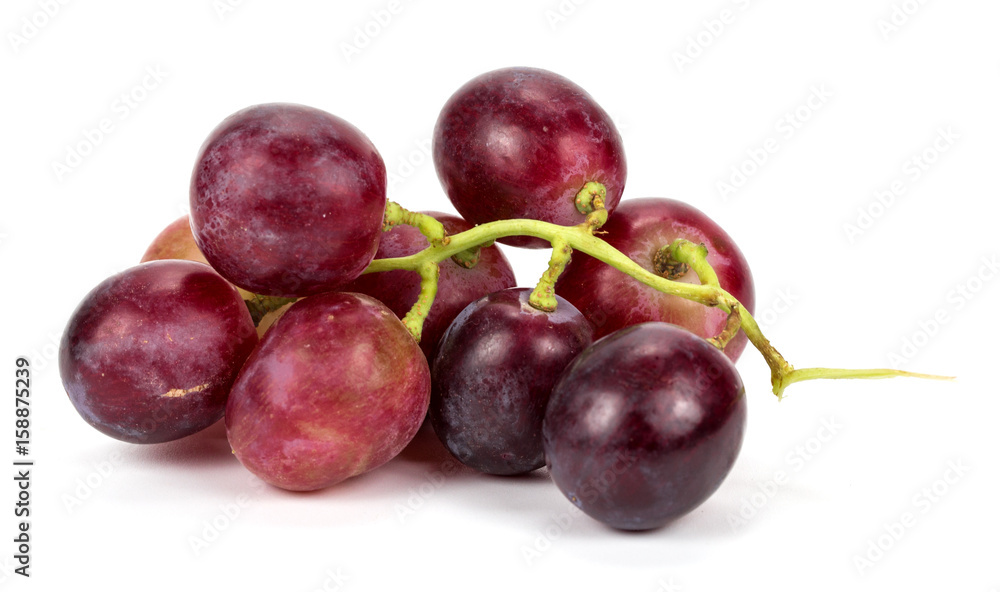 Red grapes on a white Red grapes on a white