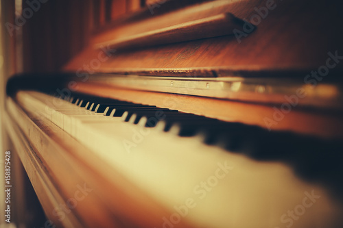 Abstract shot of an old piano