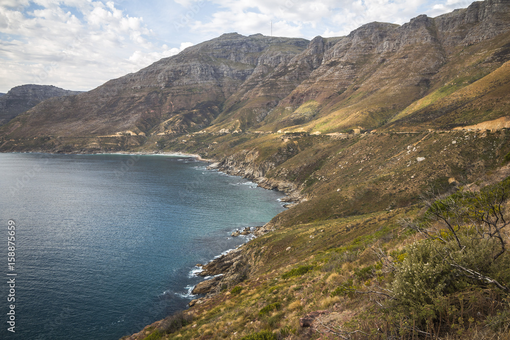 Wonderful landscape view on coast at Chapmans Peak Drive, Cape Town