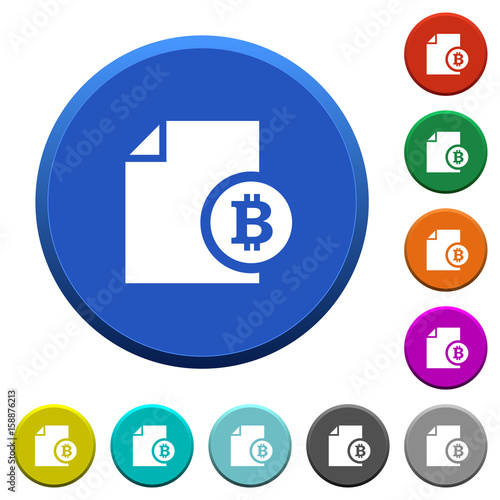 Bitcoin financial report beveled buttons © botond1977