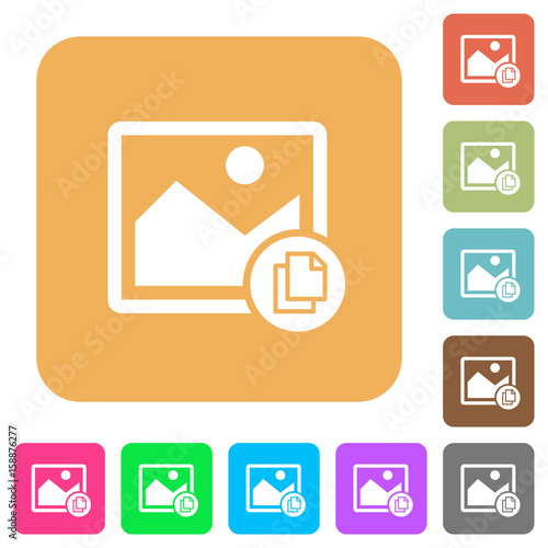 Copy image rounded square flat icons