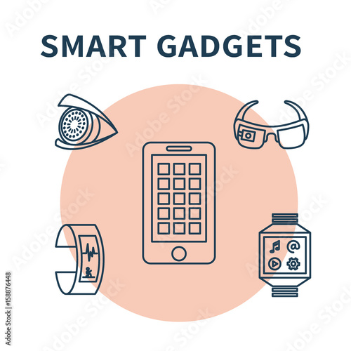 Smart gadgets. Wearable tech concept design.