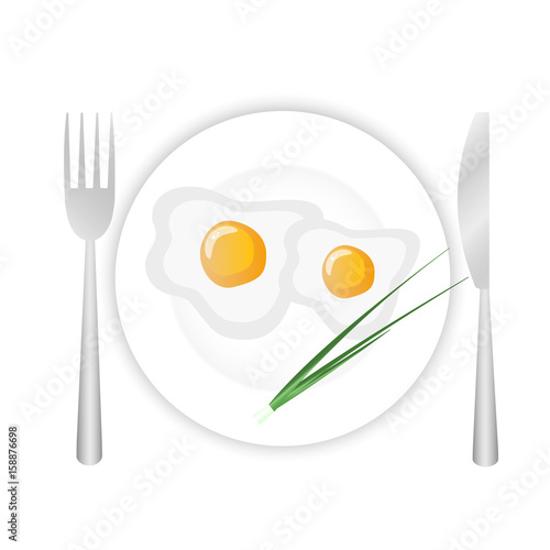 Vector flat omelette egg