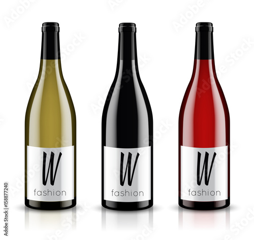 Mockup wine bottle. vector design.