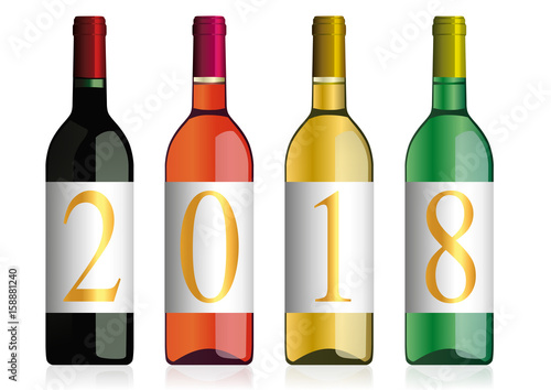 vin - 2018 - vœux - bouteilles - récolte - invitation - dégustation - vin rouge - vin blanc