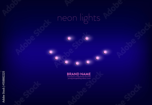 Wallpaper Mural Vector illustration of a purple background with a pink neon lights located in the form of a smile. Banner, poster for advertising holiday discounts and sales Torontodigital.ca