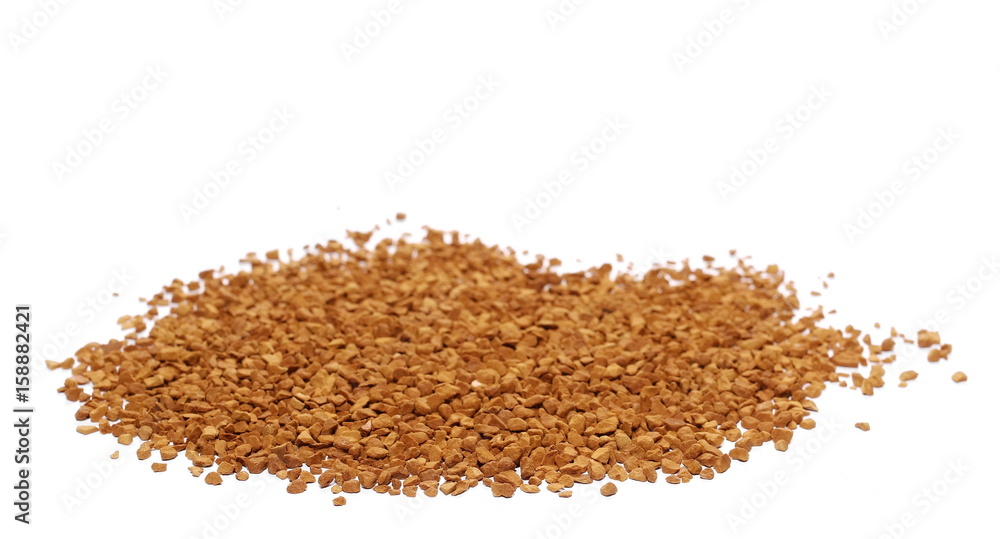 Pile of instant coffee grains isolated on white Pile of instant coffee grains isolated on white