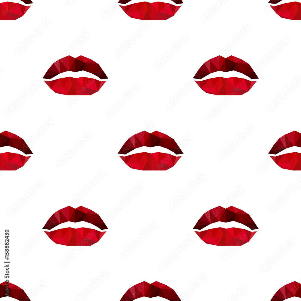Obraz premium Polygonal lips pattern