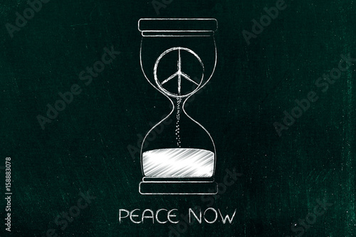 Foto peace symbol inside hourglass