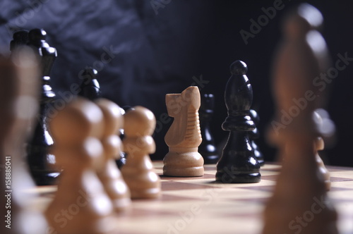 Chess pieces on the board © volodyar