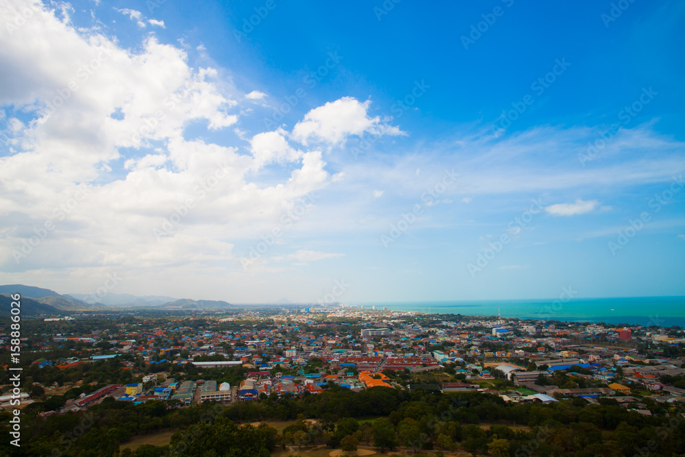View of Pattaya city beach at Viewpoint.