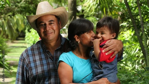 Mexican farmer and family, close up