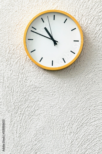 Wallpaper Mural Simple analog clock on white wall loft concrete wall Torontodigital.ca