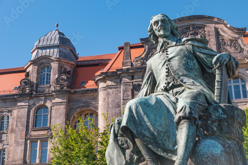 Statue of great scientist Otto Gvericke, Magdeburg, Germany