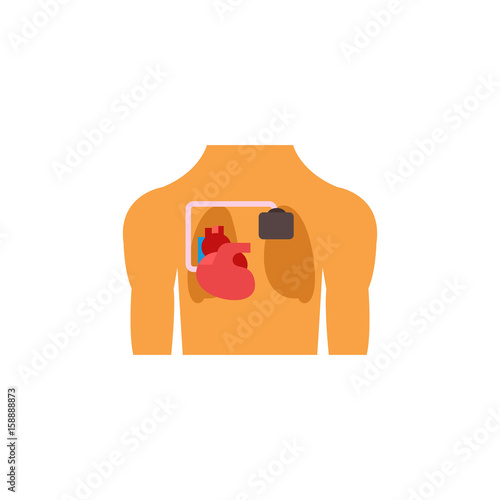 Artificial cardiac pacemaker vector icon