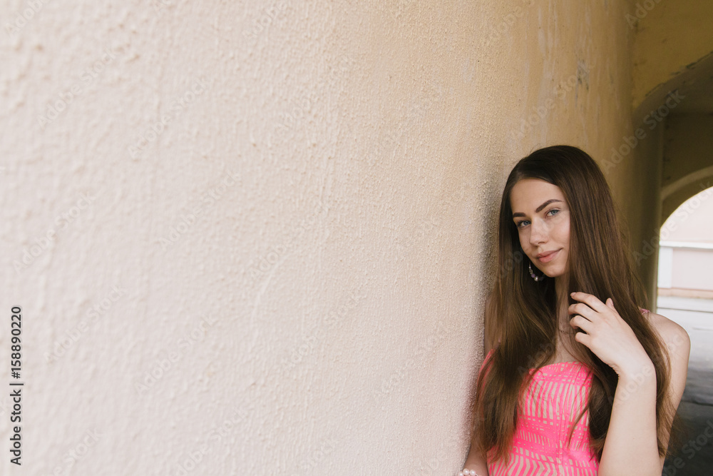 Portrait of a beautiful young girl on a clear sunny day. Portrait of a beautiful young girl on a clear sunny day.