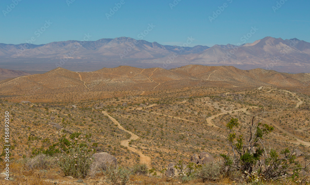 Desert dirt roads near Death Valley, California