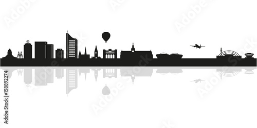 Skyline Leipzig - Stadt Silhouette