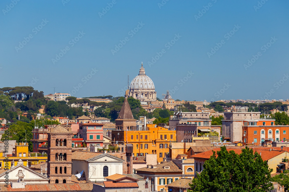 Rome. View of the city from the Aventine hill.