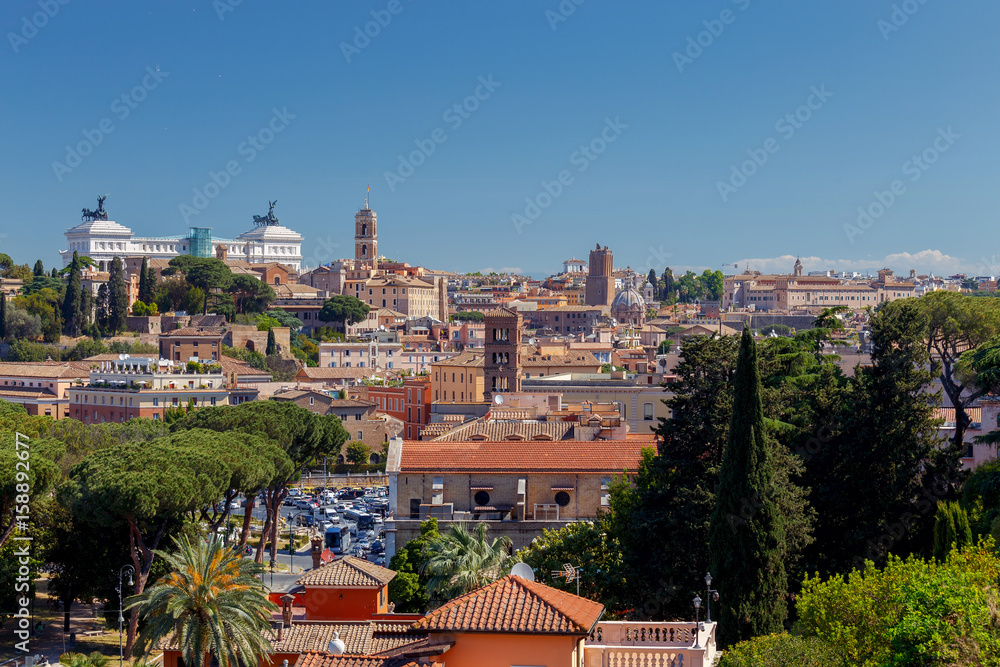 Rome. View of the city from the Aventine hill.