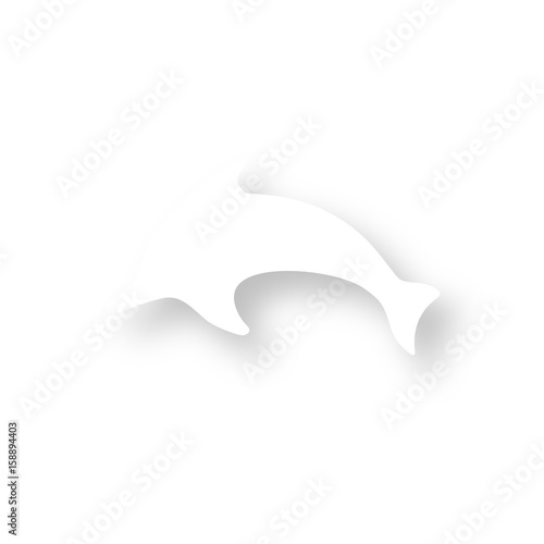 Icon mit Schatten - Delfin
