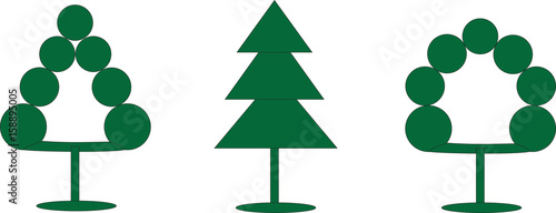 Three schematic trees.