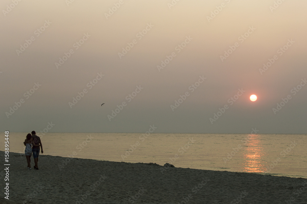 couple in love on the beach