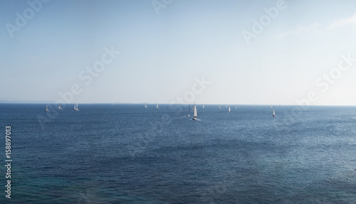 Sea panorama with sailboats, Sardinia, Santa Teresa Gallura © ArchiVIZ