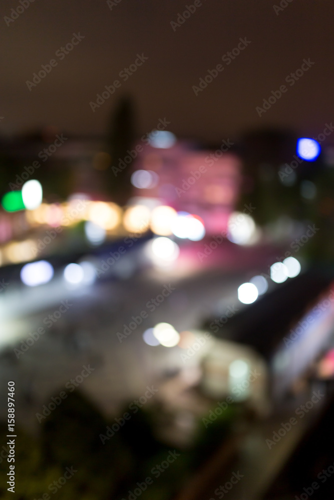 Bokeh at night in the city as a background