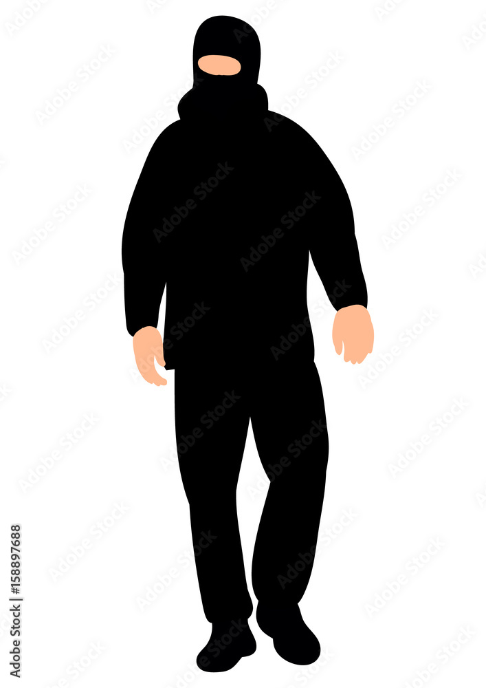 Vector silhouette male terrorist Vector silhouette male terrorist