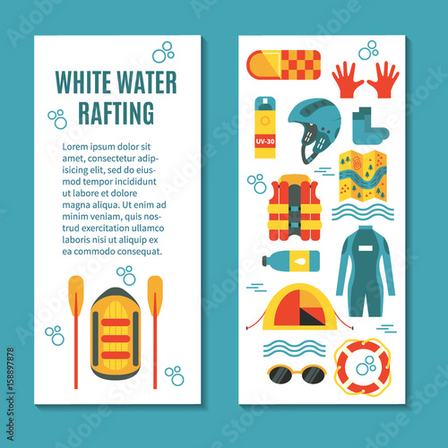 Modern colourful vertical flyer for rafting club or sport team 