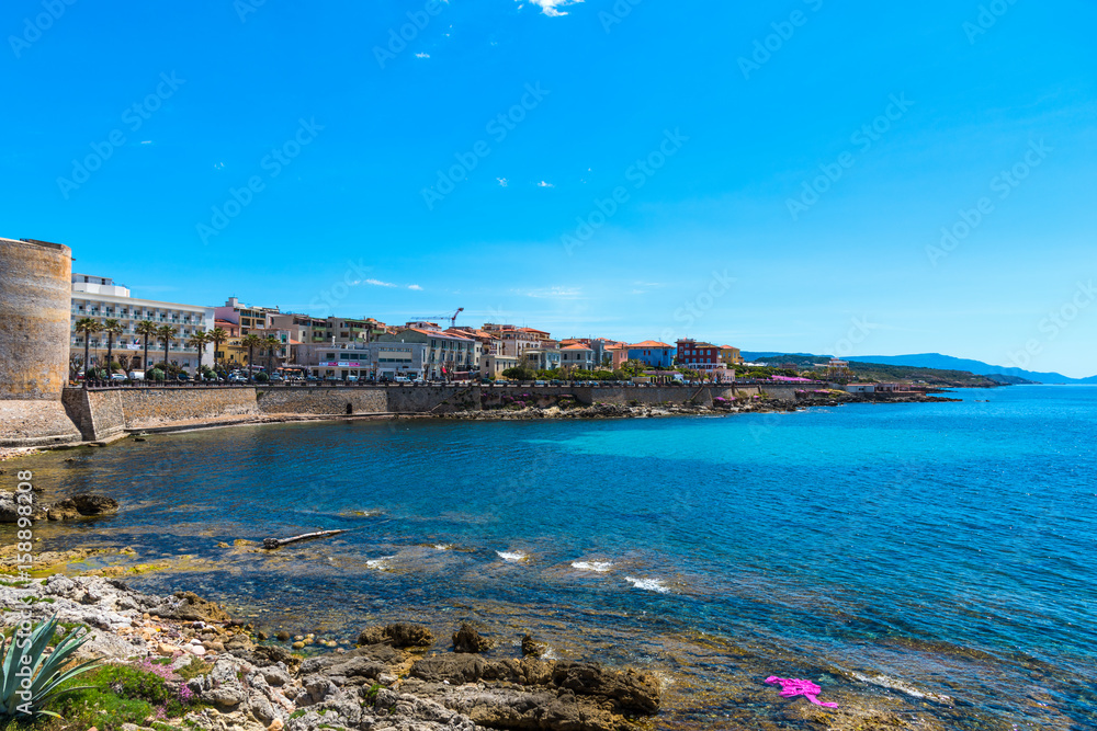 Clear sky over Alghero on a spring day