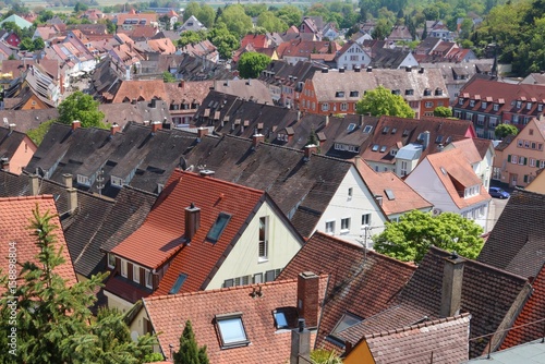 Above the roofs of a small German town (Breisach, South Germany)