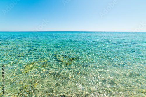 Turquoise water and clear sky in Costa Rei