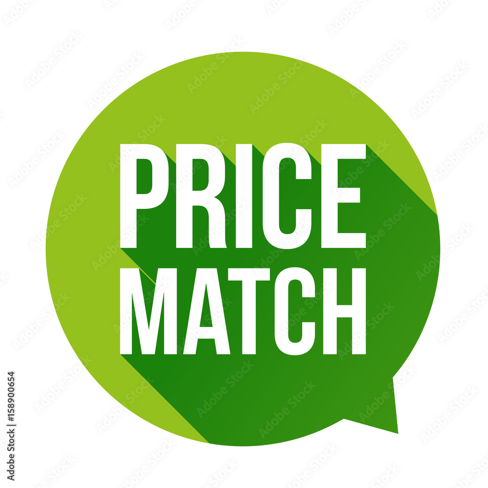 Price match button speech bubble Price match button speech bubble