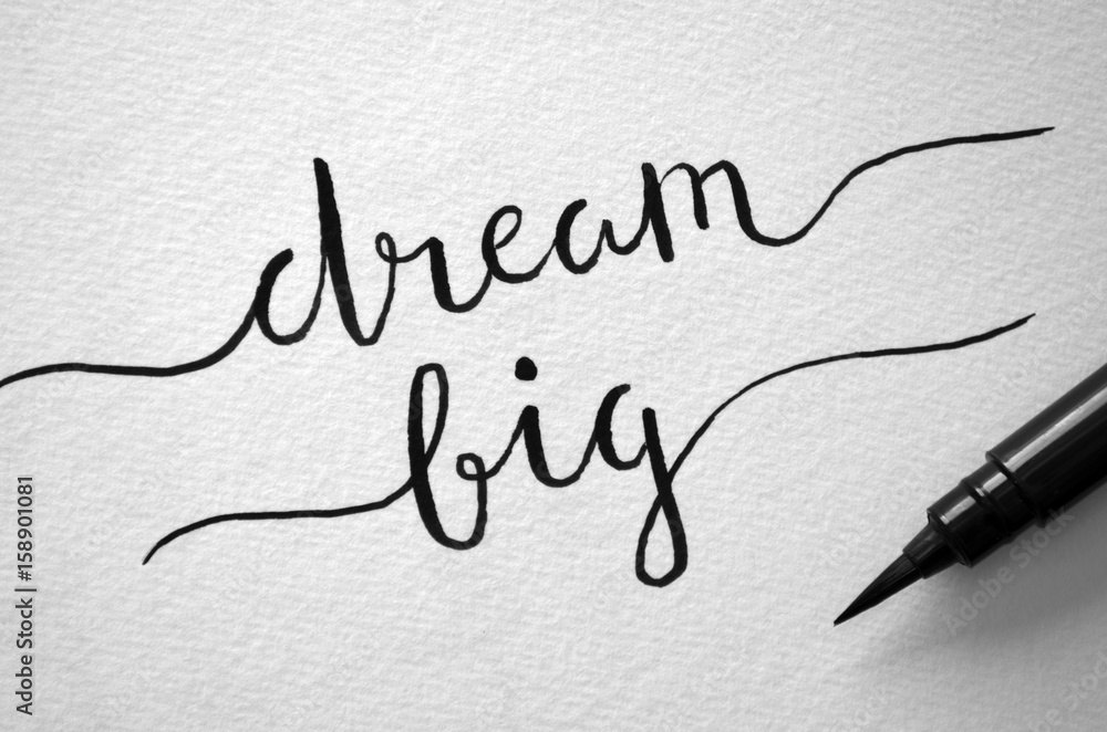 DREAM BIG hand lettered in notebook DREAM BIG hand lettered in notebook