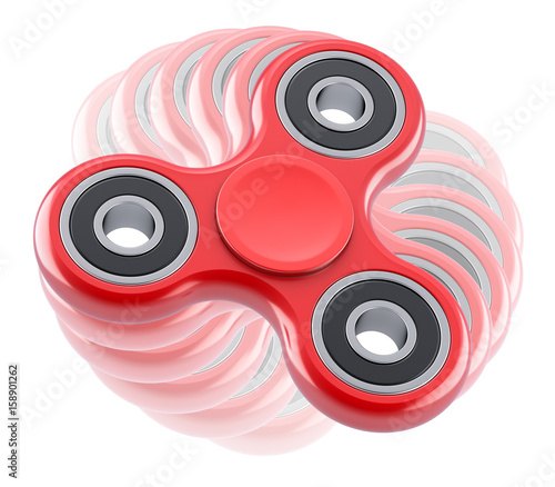 Fotografie Red fidget spinner with motion blur effect