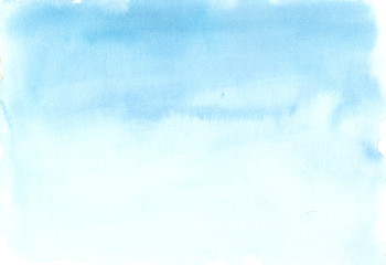 Hand painted blue watercolor background, watercolor wash