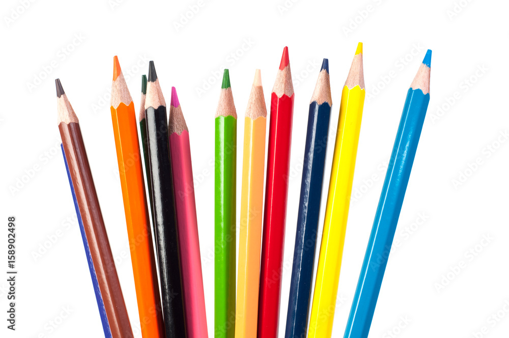 Fototapeta premium Color pencils isolated on a white background