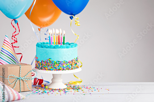 Fotografia Blue Birthday Cake
