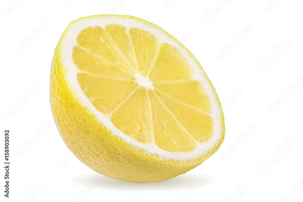 lemon fruit half on white lemon fruit half on white
