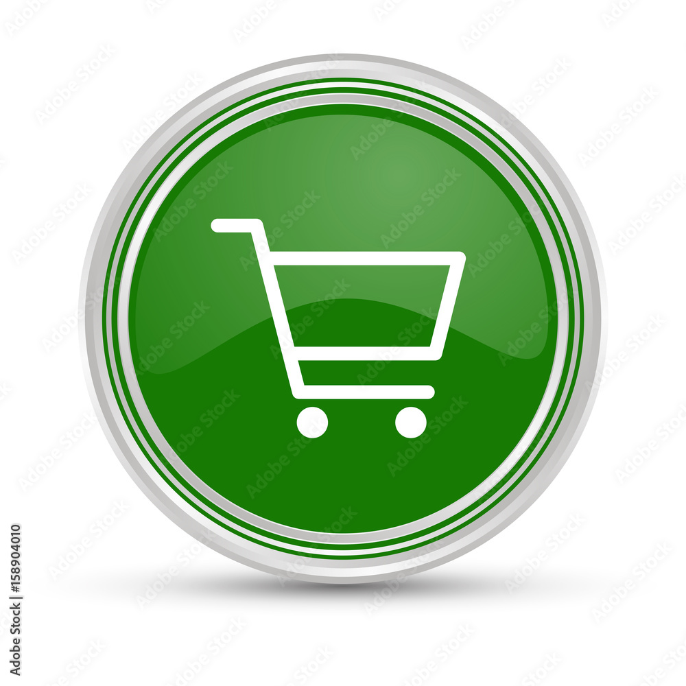 Grüner Button - Einkaufswagen Grüner Button - Einkaufswagen