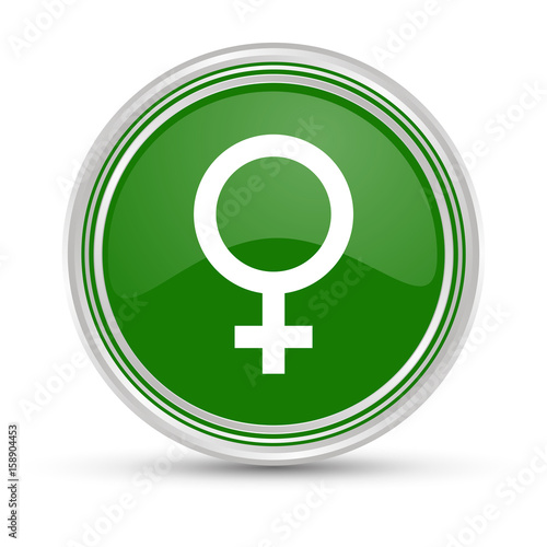 Grüner Button - Symbol Weiblich