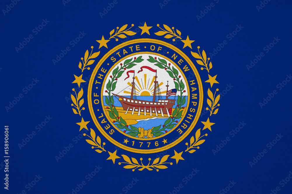 New Hampshire flag with fabric texture