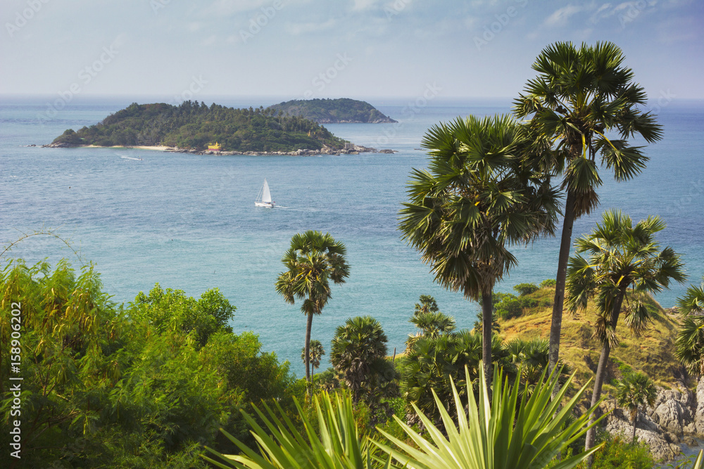 Cape is a mountain of rock in Phuket, Thailand