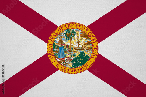Florida flag with fabric texture
