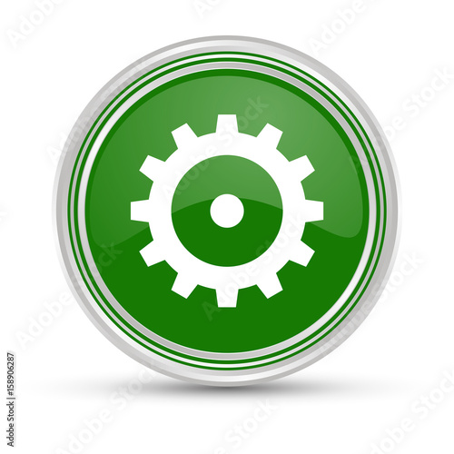 Grüner Button - Zahnrad - Konzept