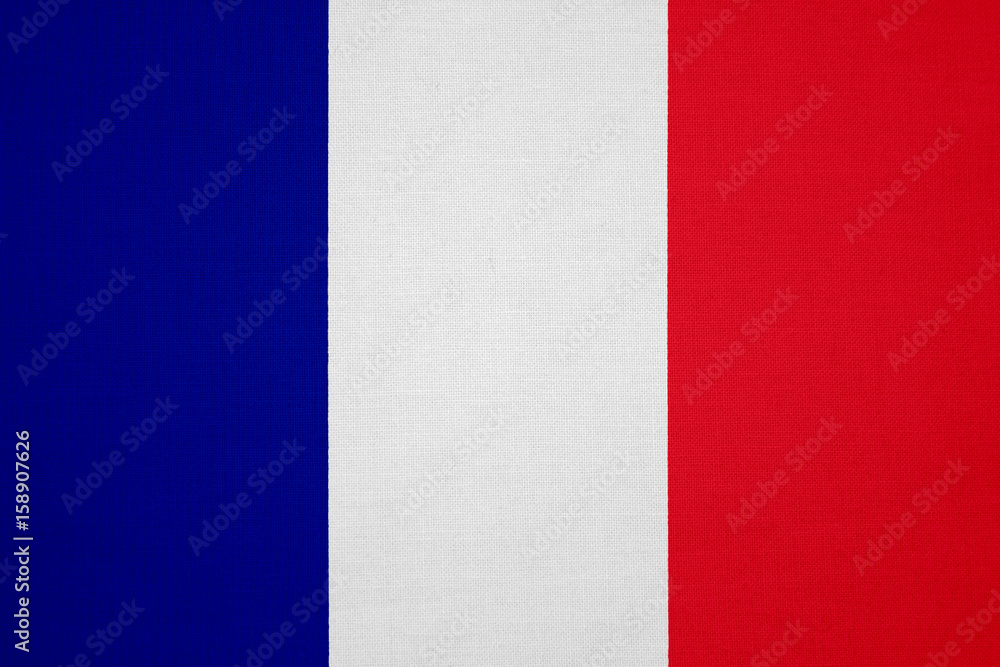 France flag with fabric texture France flag with fabric texture