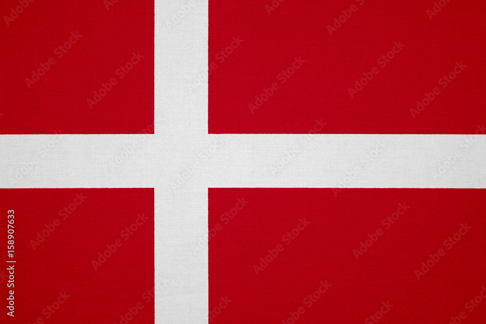 Denmark flag with fabric texture