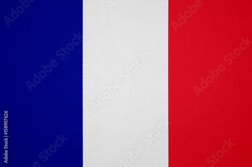 France flag with fabric texture